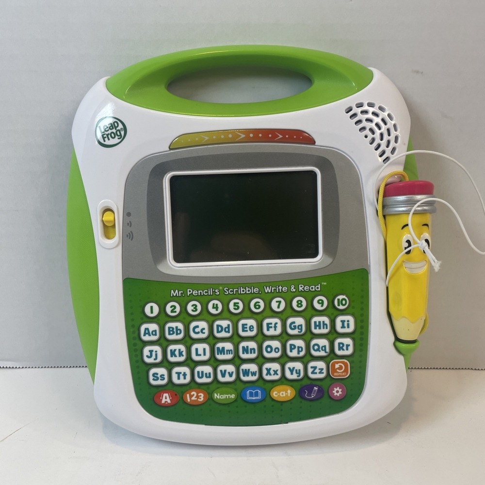 LeapFrog Learning Tablet Green Mr Pencil Scribble Write Read Toy Handheld